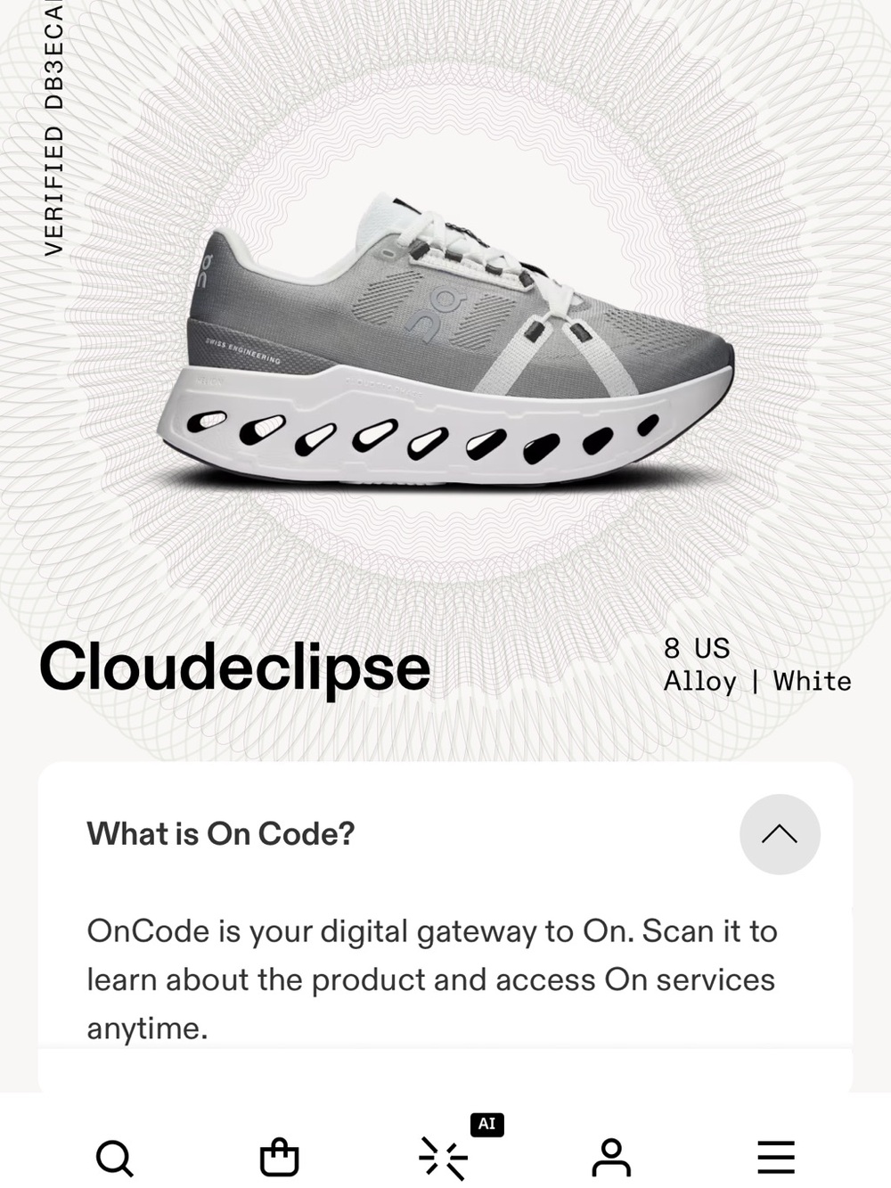 On Cloud Women’s White and Light Gray Knit Lace-Up Sneakers
